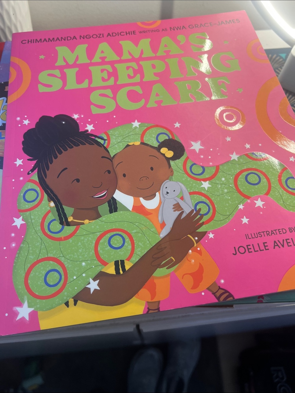 Mama's Sleeping Scarf Children's Picture Book - Bright Pink & Green Cover